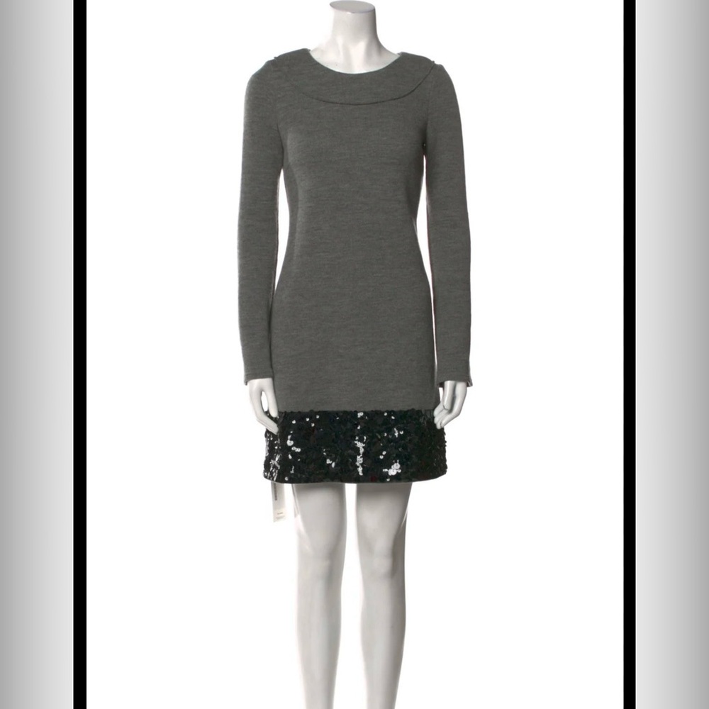 Vera Wang wool and sequin mini dress